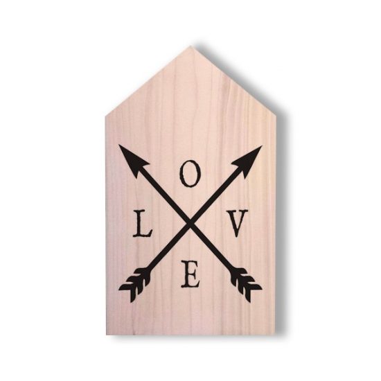 Houten huisje met tekst - Valentijnskado - liefdestekst op houten huisje - lieve tekst op houten huisje