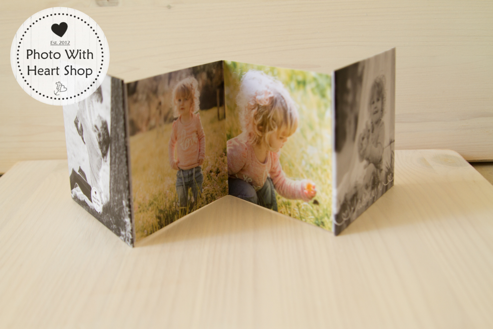 Harmonica fotoboekjes 4 luik foto's) - Mini fotoboekjes - 10 x 10 cm & x 11 cm - Photo With Heart Shop